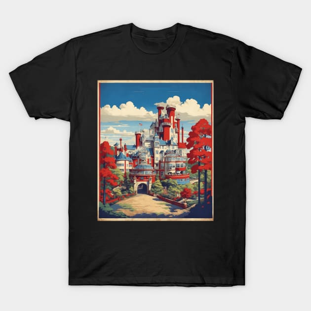 Alton Towers Resort Staffordshire United Kingdom Vintage Travel Tourism Poster Art T-Shirt by TravelersGems